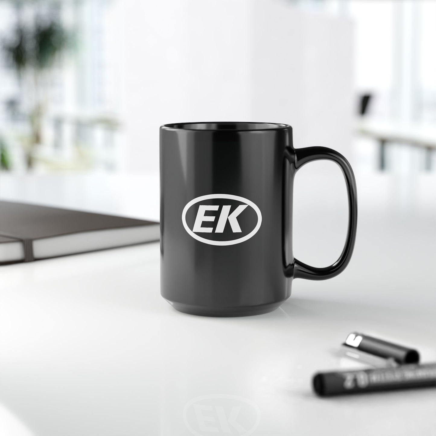 EK Ceramic Mug 15 oz (Black)