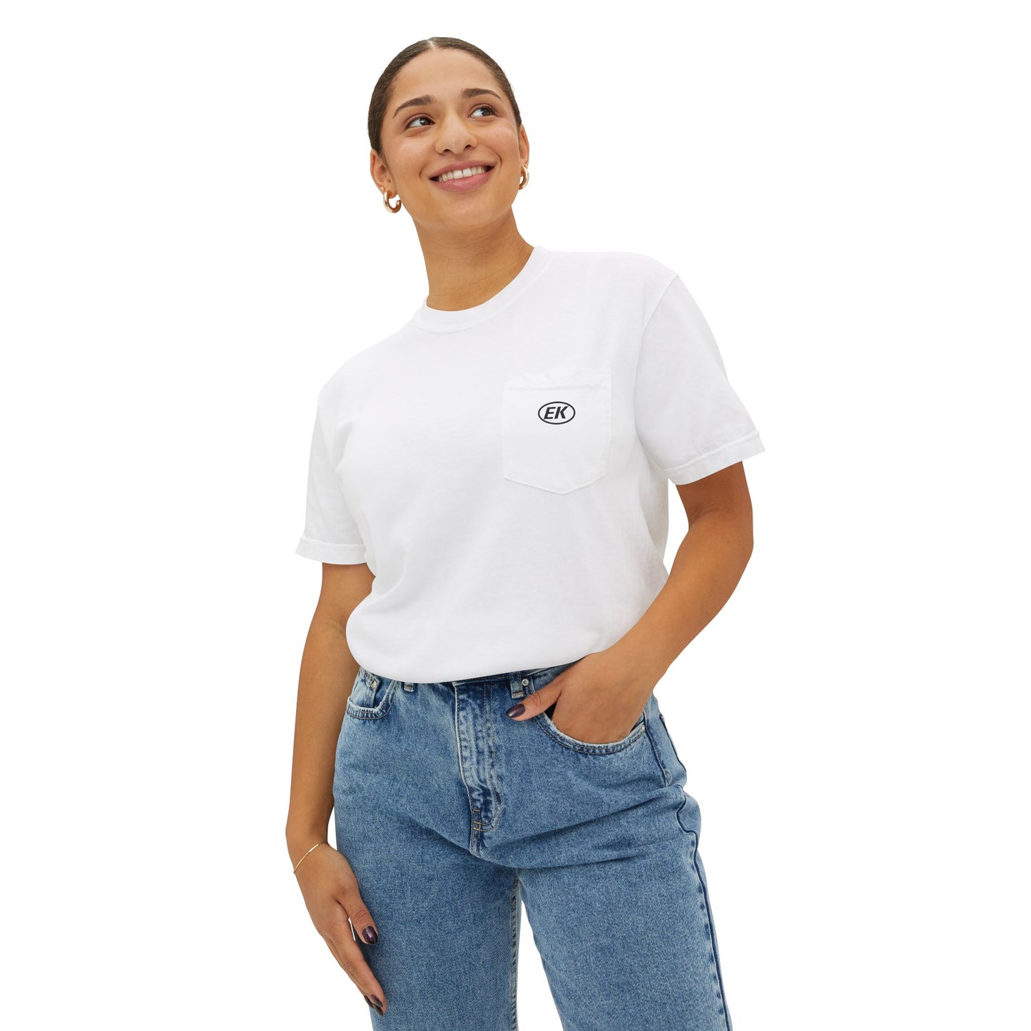 EK Small Pocket White T‑Shirt