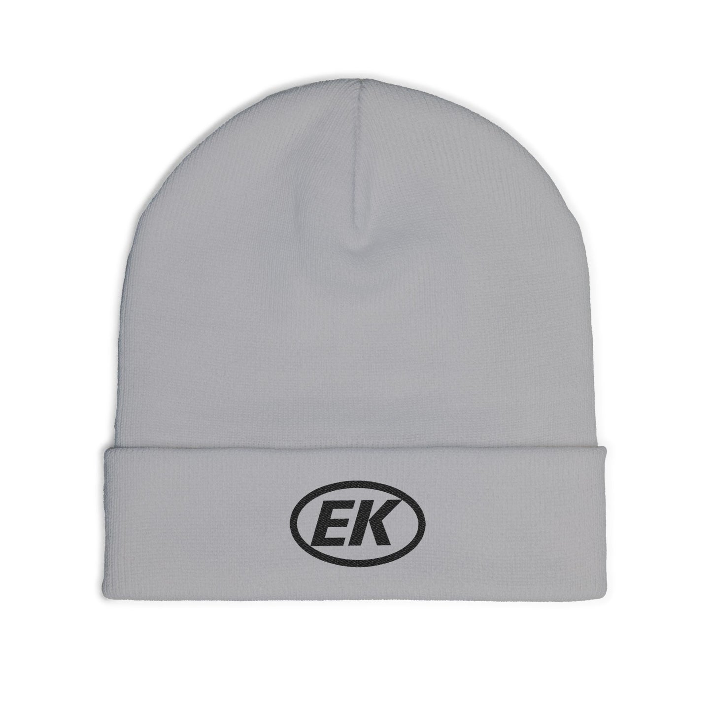 Embroidered EK Knit Beanie – Cozy Winter Hat with Subtle Logo
