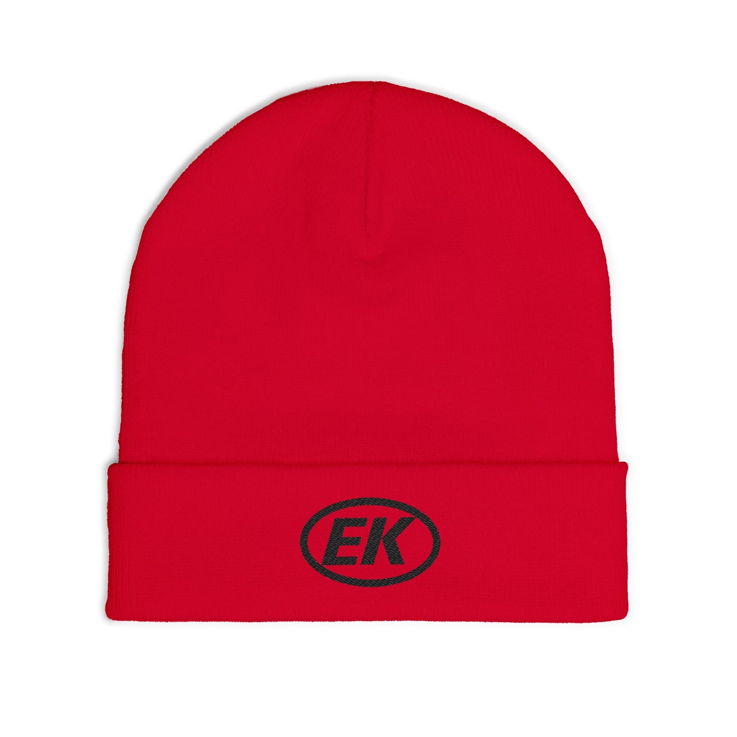 Embroidered EK Knit Beanie – Cozy Winter Hat with Subtle Logo