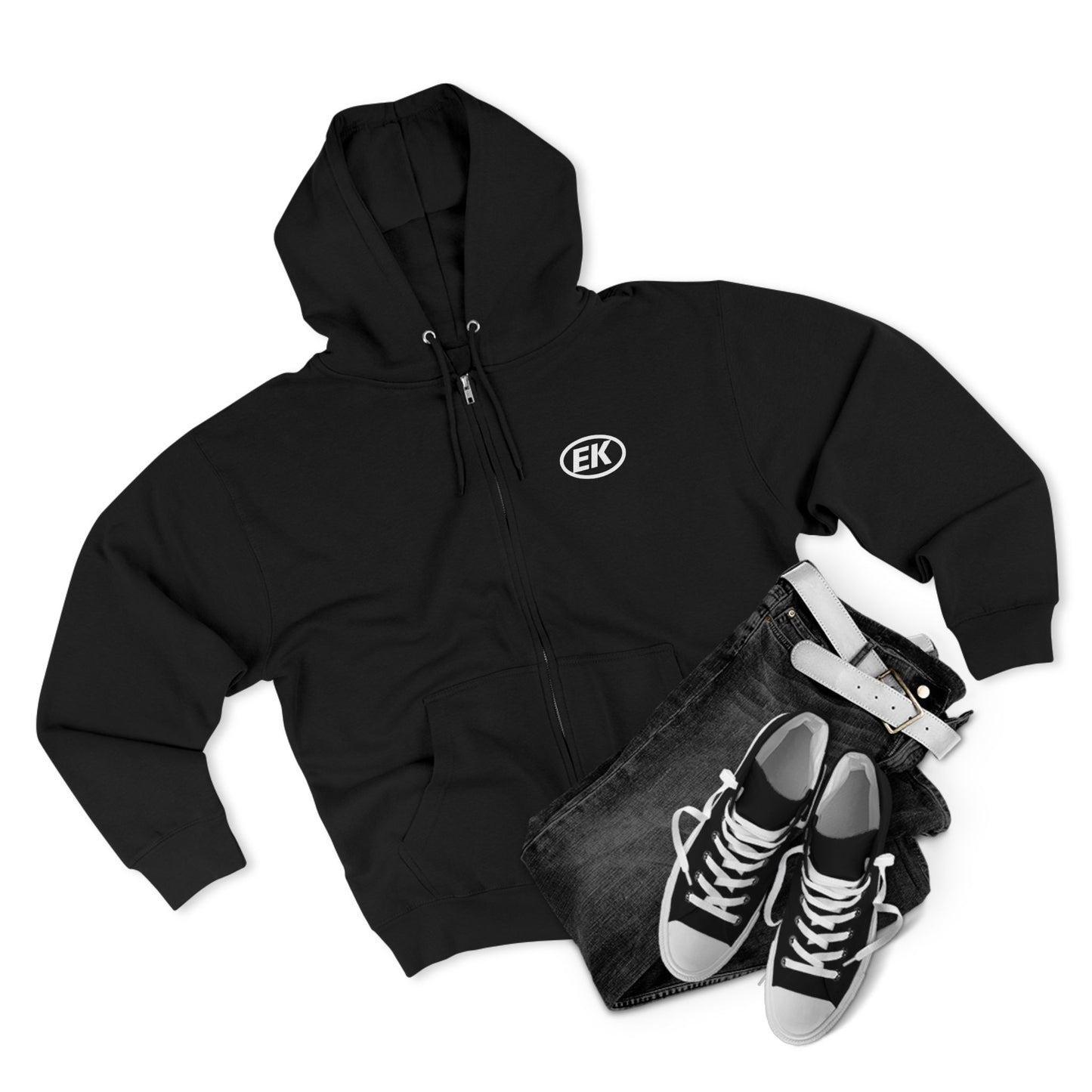 EK White Logo Zip-Up Hoodie (assorted colors)