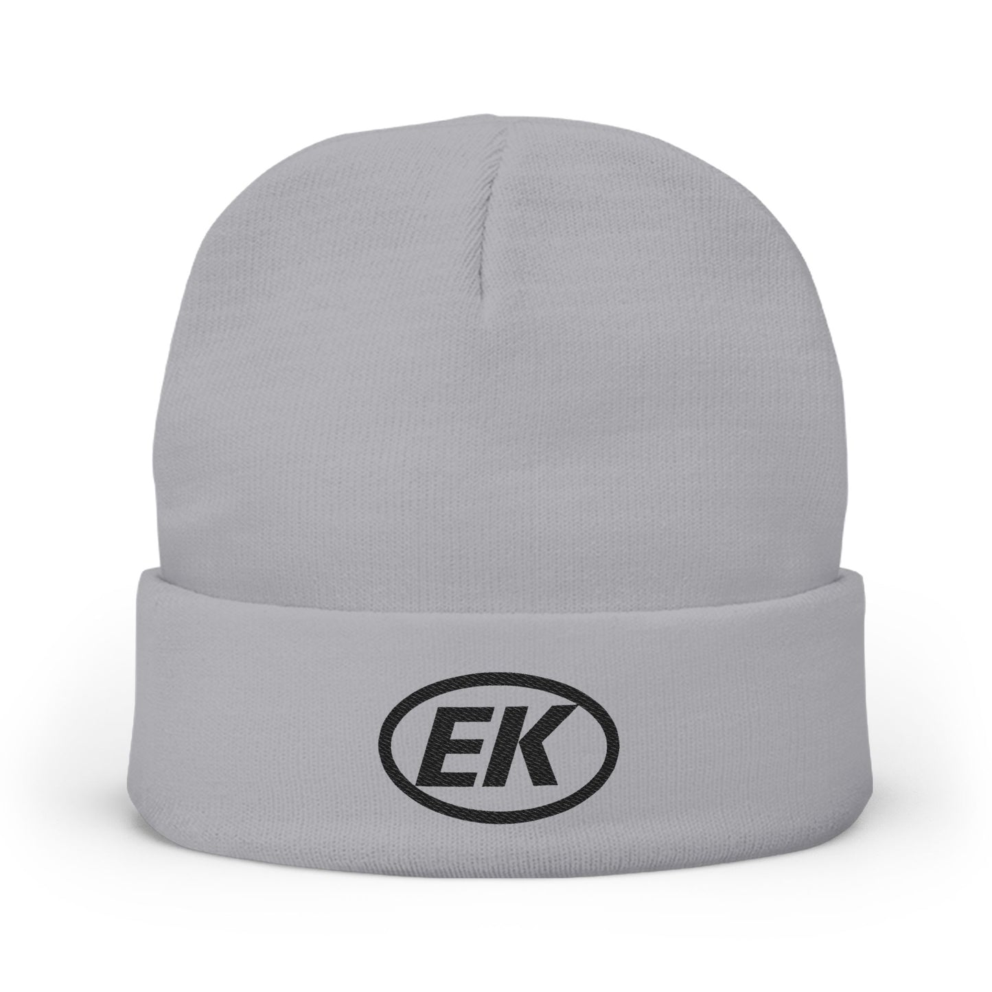 Embroidered EK Knit Beanie – Cozy Winter Hat with Subtle Logo